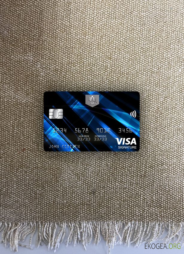 USA USAA carte de signature de visa bancaire avant photolook